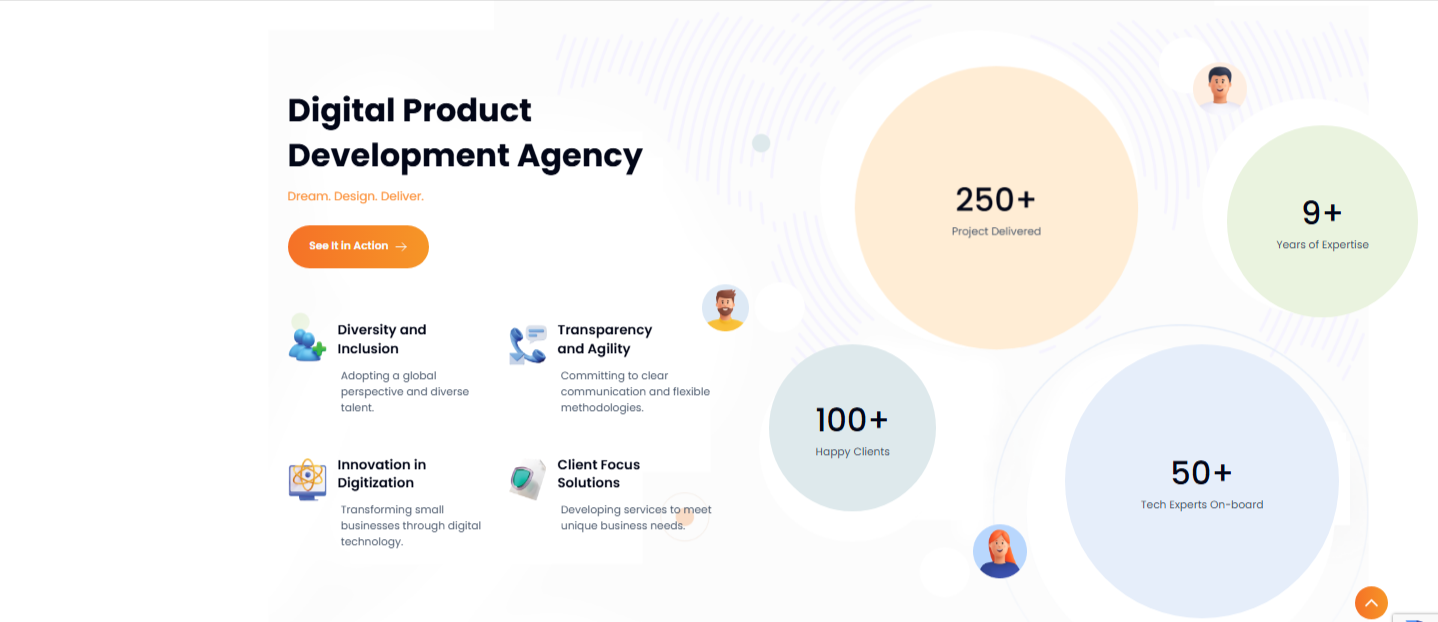 Digital product development agency concept